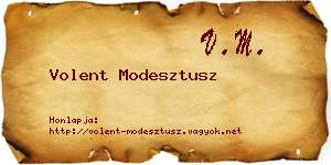Volent Modesztusz névjegykártya